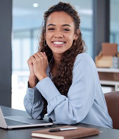 Lady smiles at work